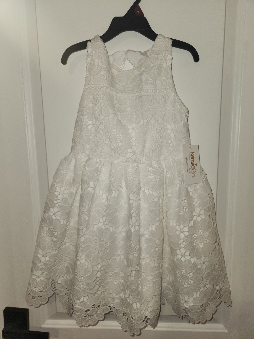 Kensie Girl White Floral Lace Fit-and-Flare Dress